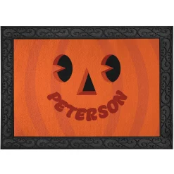 Goofy Pumpkin Faces Doormat