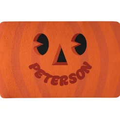Goofy Pumpkin Faces Doormat