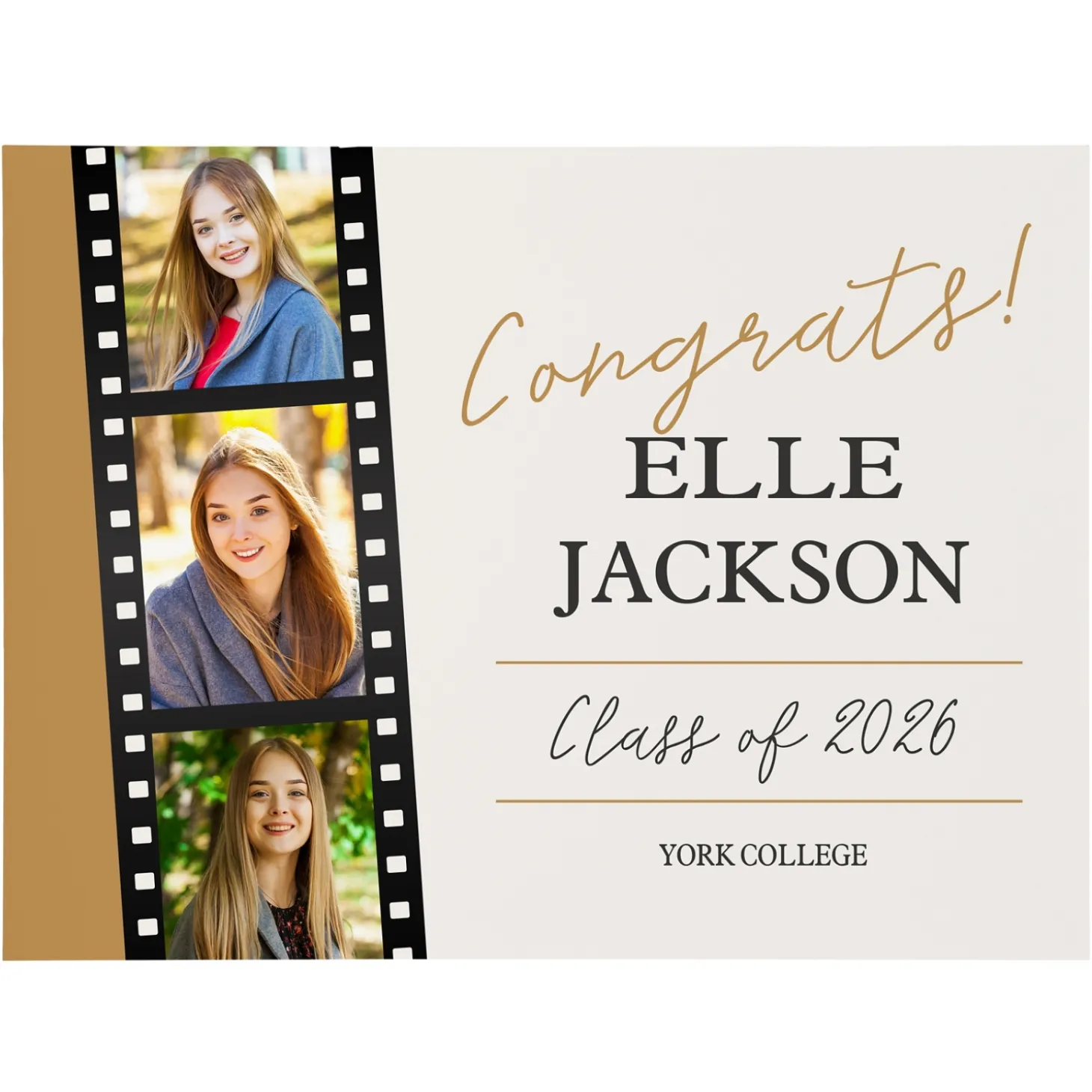 Graduation Memory Photo Reel Wood Block