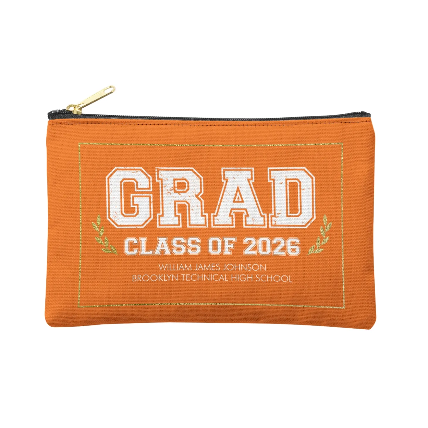 Graduation Scroll School Colors Zipper Pouch