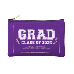 Graduation Scroll School Colors Zipper Pouch