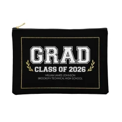 Graduation Scroll School Colors Zipper Pouch