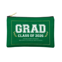 Graduation Scroll School Colors Zipper Pouch