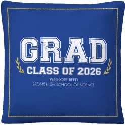 Graduation Scroll School Colors Throw Pillow