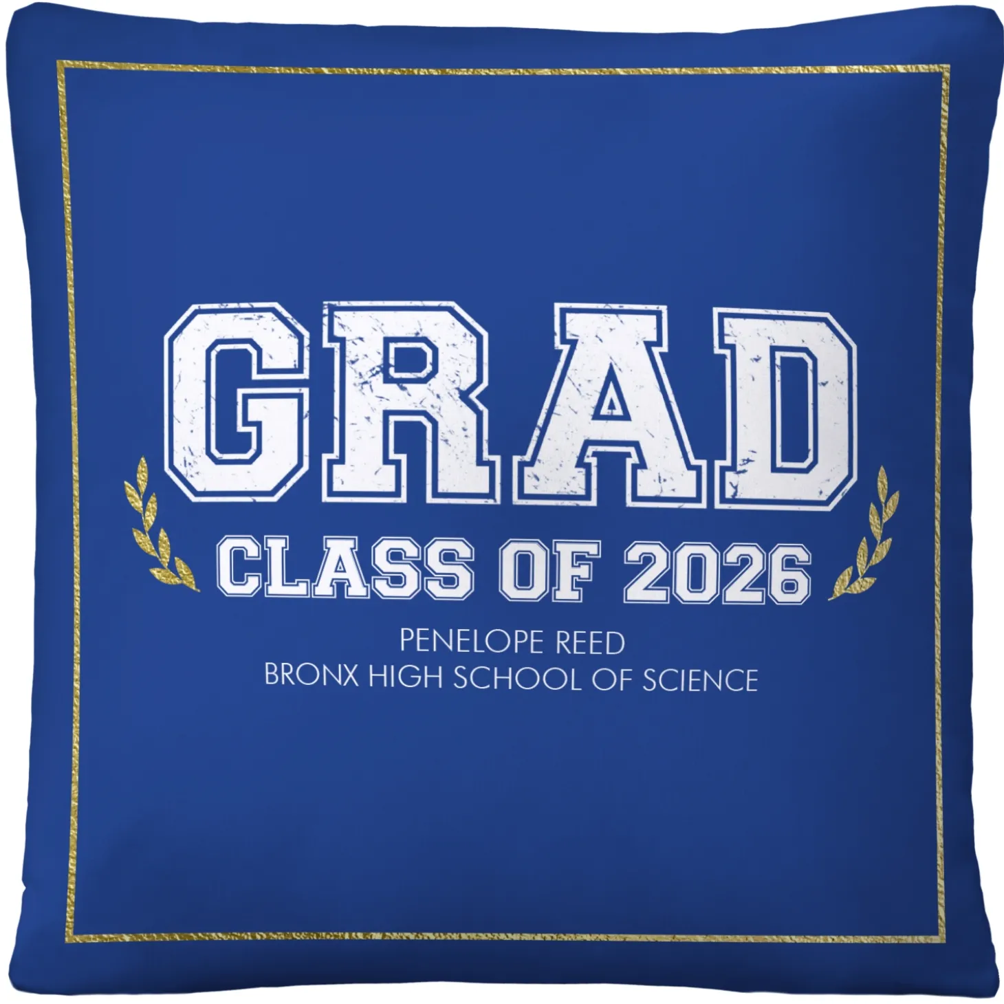 Graduation Scroll School Colors Throw Pillow