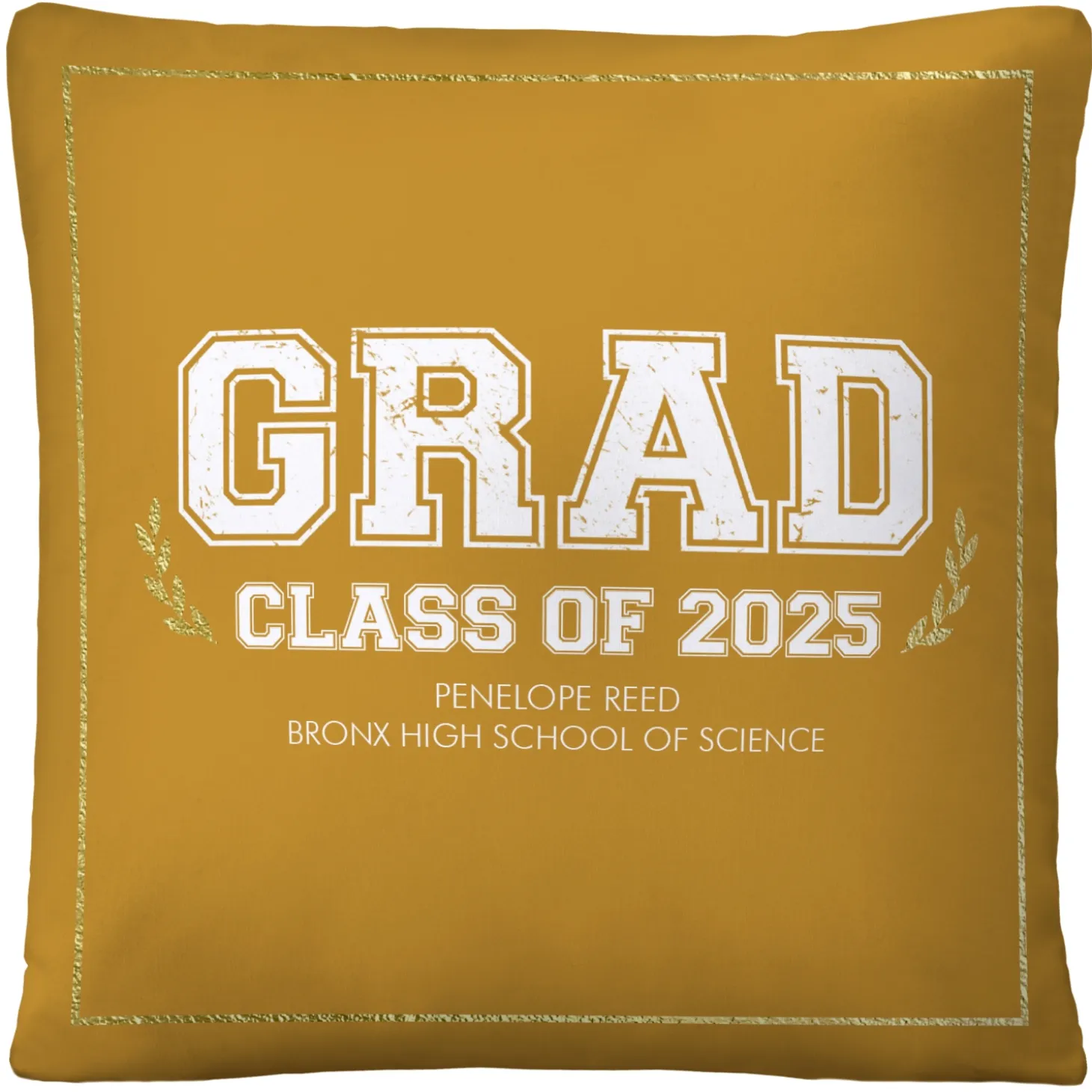 Graduation Scroll School Colors Throw Pillow
