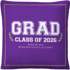 Graduation Scroll School Colors Throw Pillow