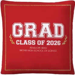 Graduation Scroll School Colors Throw Pillow