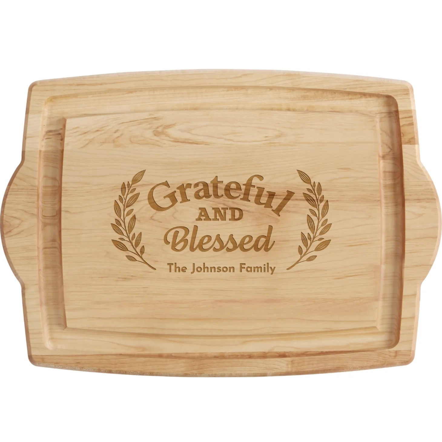 Grateful and Blessed Maple Wood Cutting Board