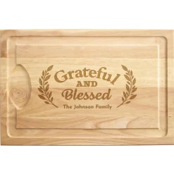 Grateful and Blessed Maple Wood Cutting Board
