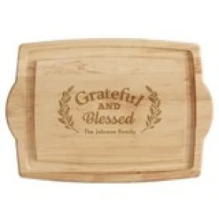 Grateful and Blessed Maple Wood Cutting Board