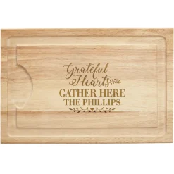 Grateful Hearts Maple Wood Cutting Board