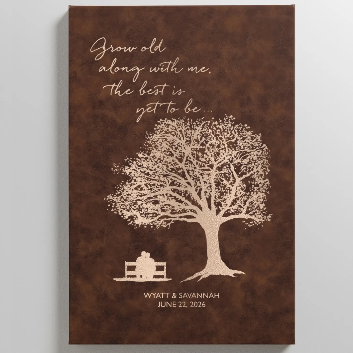 Grow Old with Me Leather Wall Art