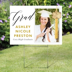 Hanging Tassel Graduation Photo Yard Sign