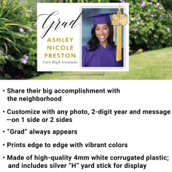 Hanging Tassel Graduation Photo Yard Sign