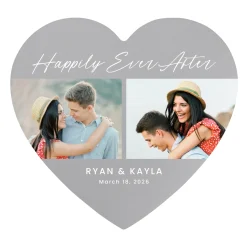 Happily Ever After Photo Wood Heart Wall Sign