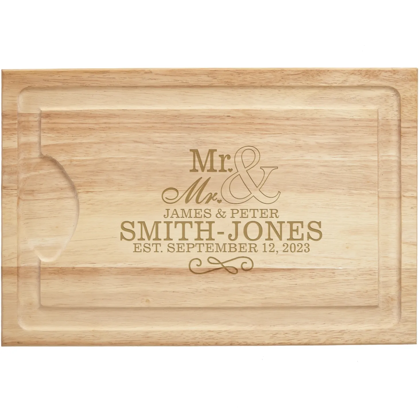 Happy Couple Maple Wood Cutting Board