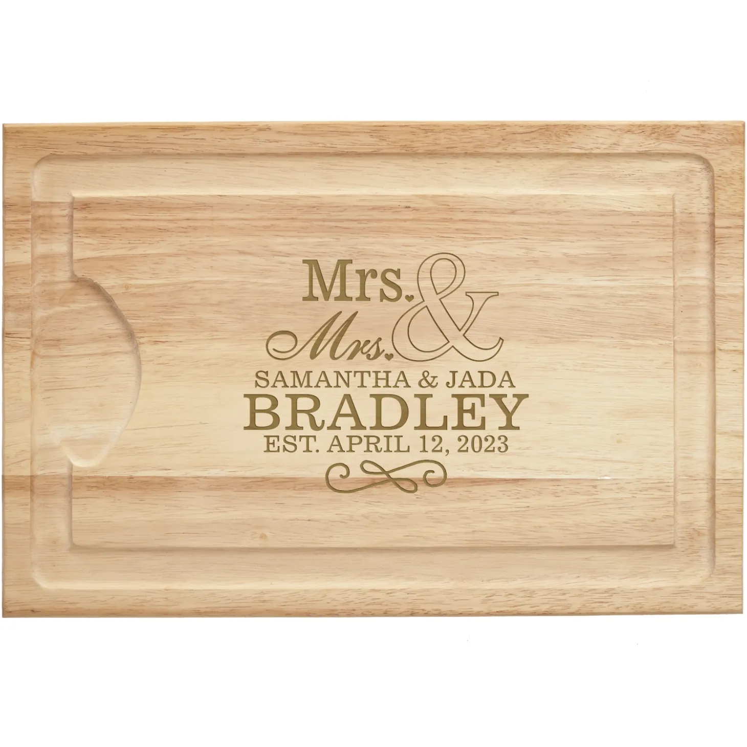 Happy Couple Maple Wood Cutting Board