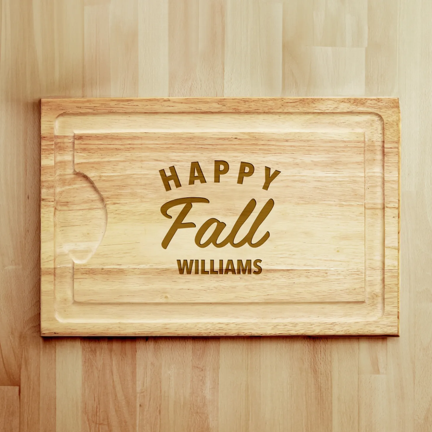 Happy Fall Maple Wood Cutting Board