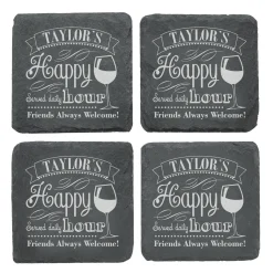 Happy Hour Slate Coasters