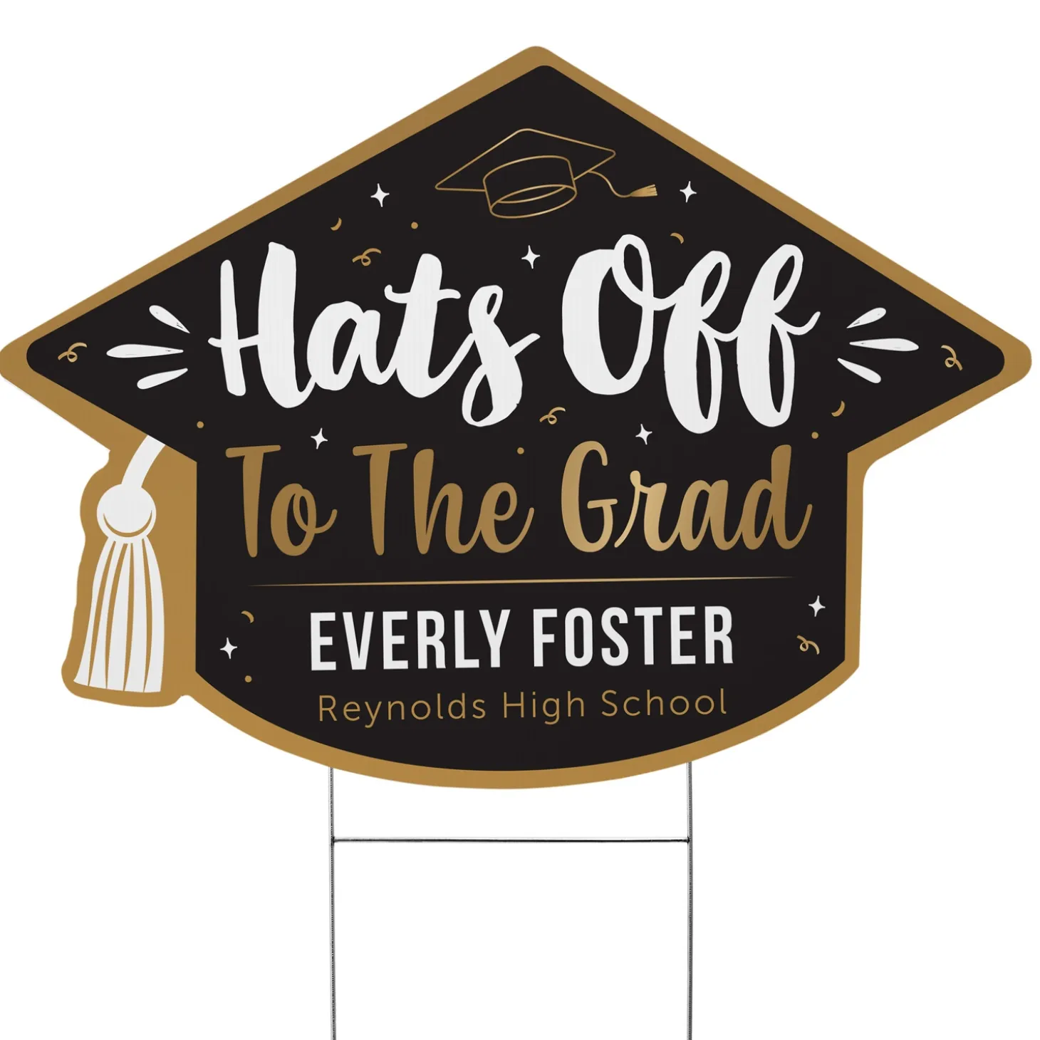 Hat's Off! Graduation Cap Yard Sign