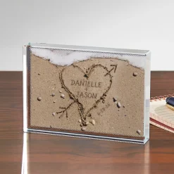 Heart in Sand Glass Block