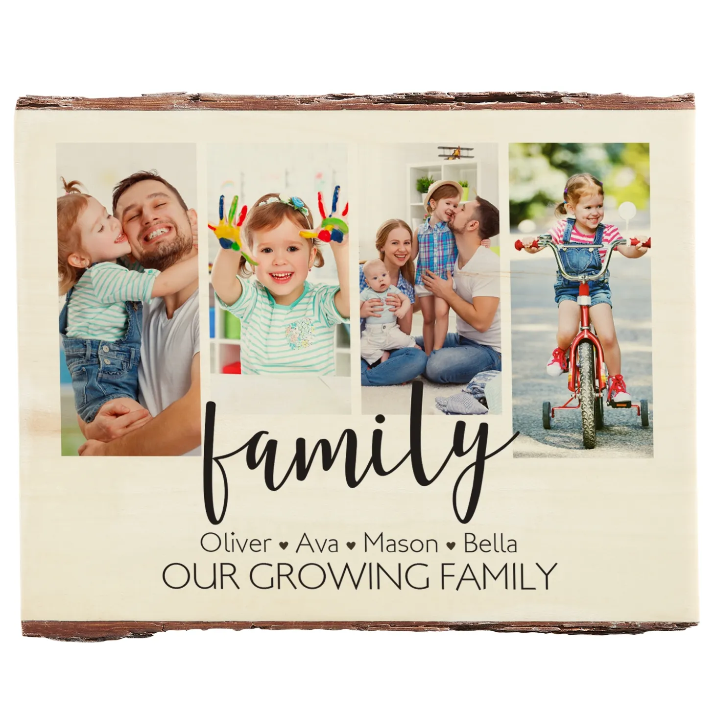 Heart of Our Family Rustic Photo Wood Sign