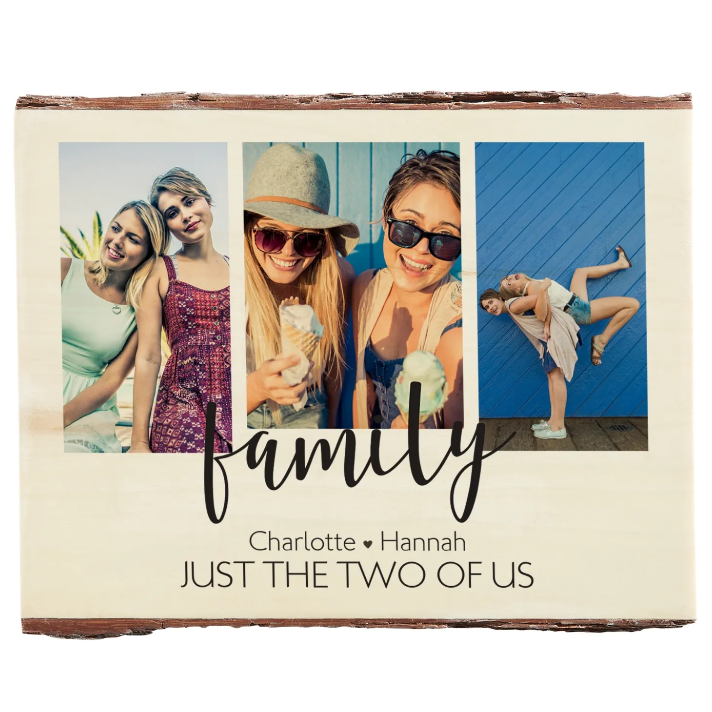 Heart of Our Family Rustic Photo Wood Sign