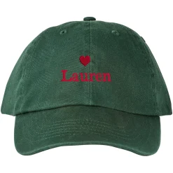 Heart with Name Embroidered Hat