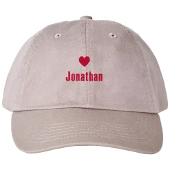 Heart with Name Embroidered Hat