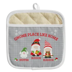 Holiday Gnome Family Kitchen Towel & Pot Holder Set