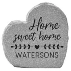 Home Sweet Home Standing Heart Garden Stone