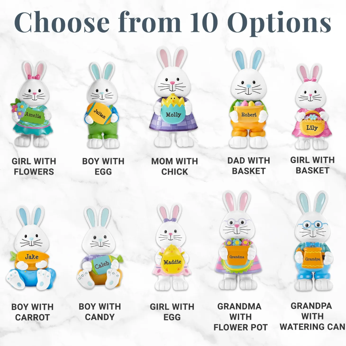Hoppy Bunny Family Resin Figurines