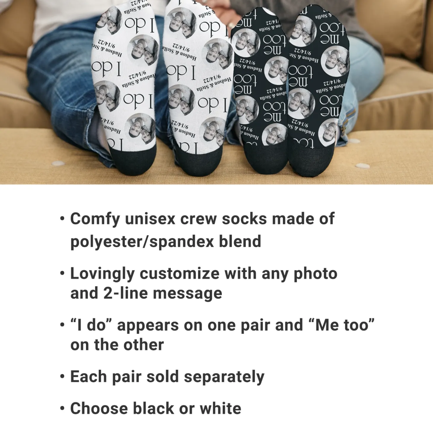 I Do, Me Too Photo Socks