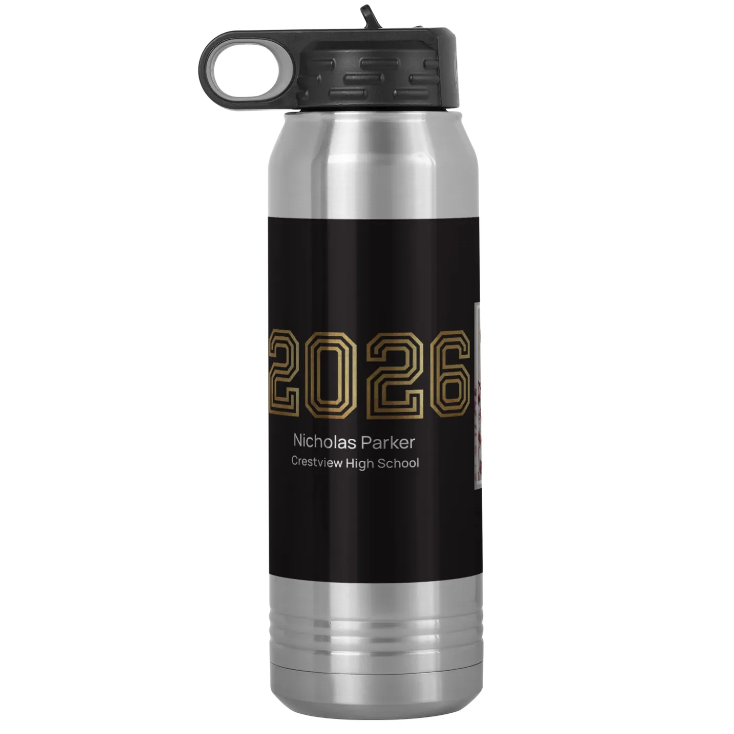 Illuminated Year Graduation Photo Stainless Steel Water Bottle