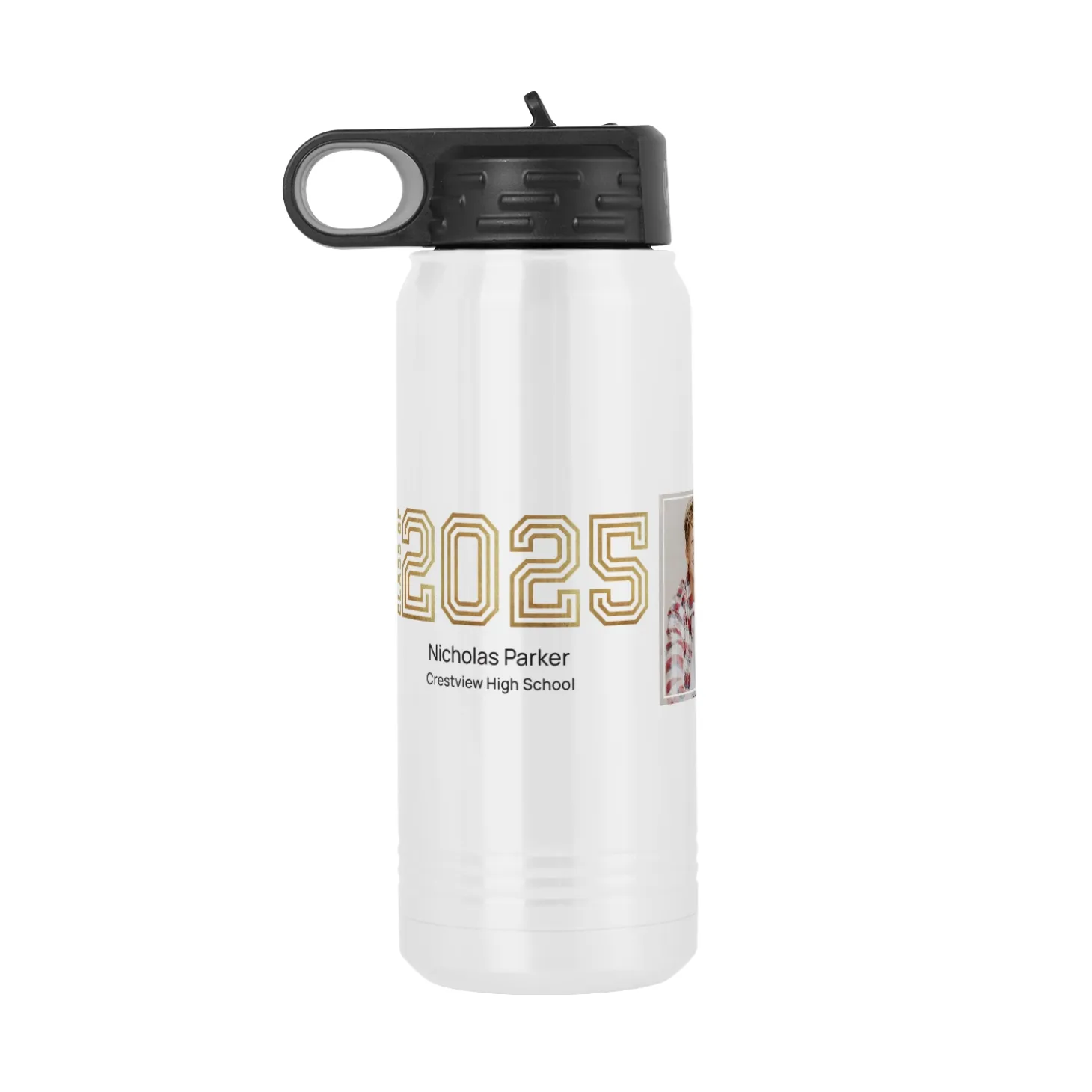 Illuminated Year Graduation Photo Stainless Steel Water Bottle