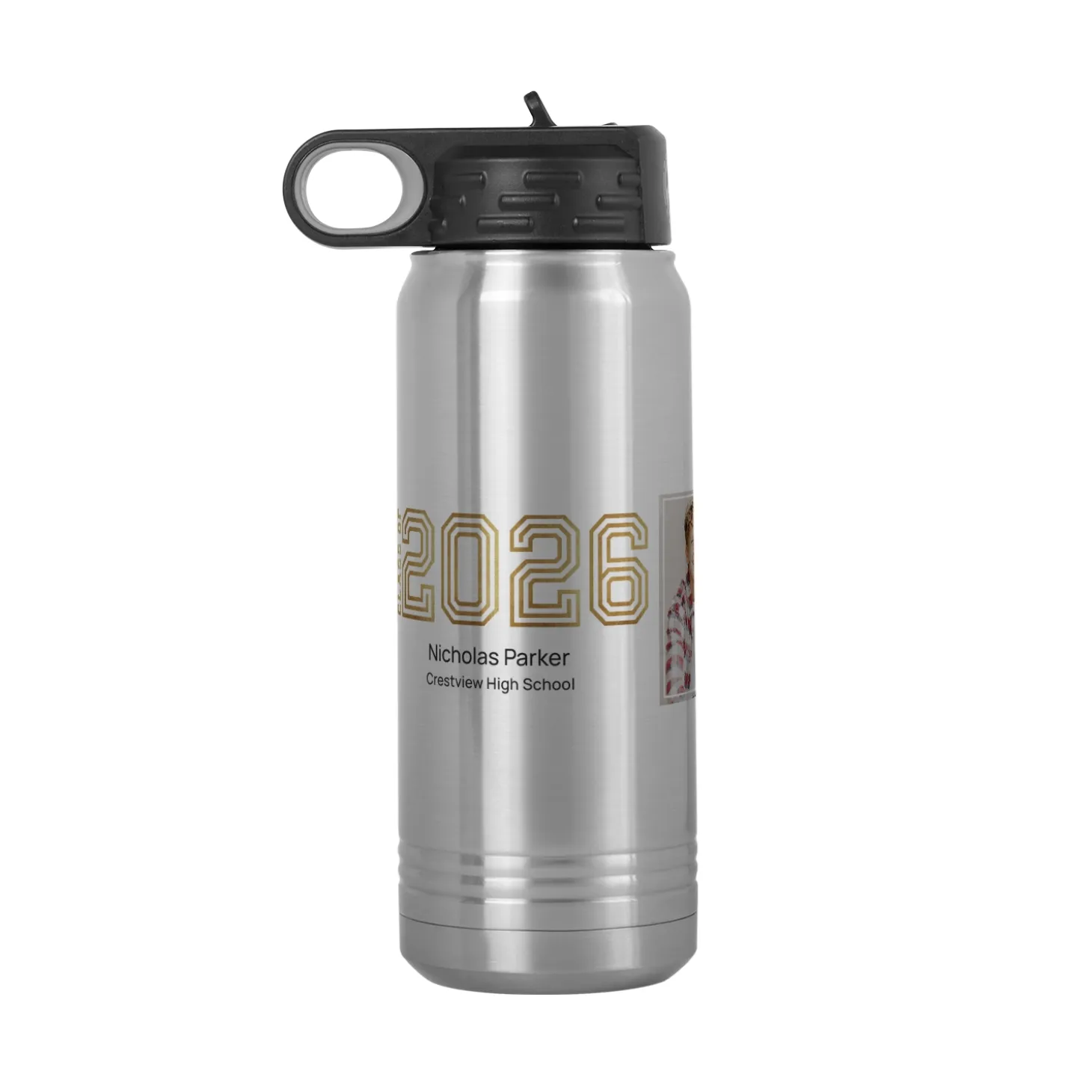 Illuminated Year Graduation Photo Stainless Steel Water Bottle