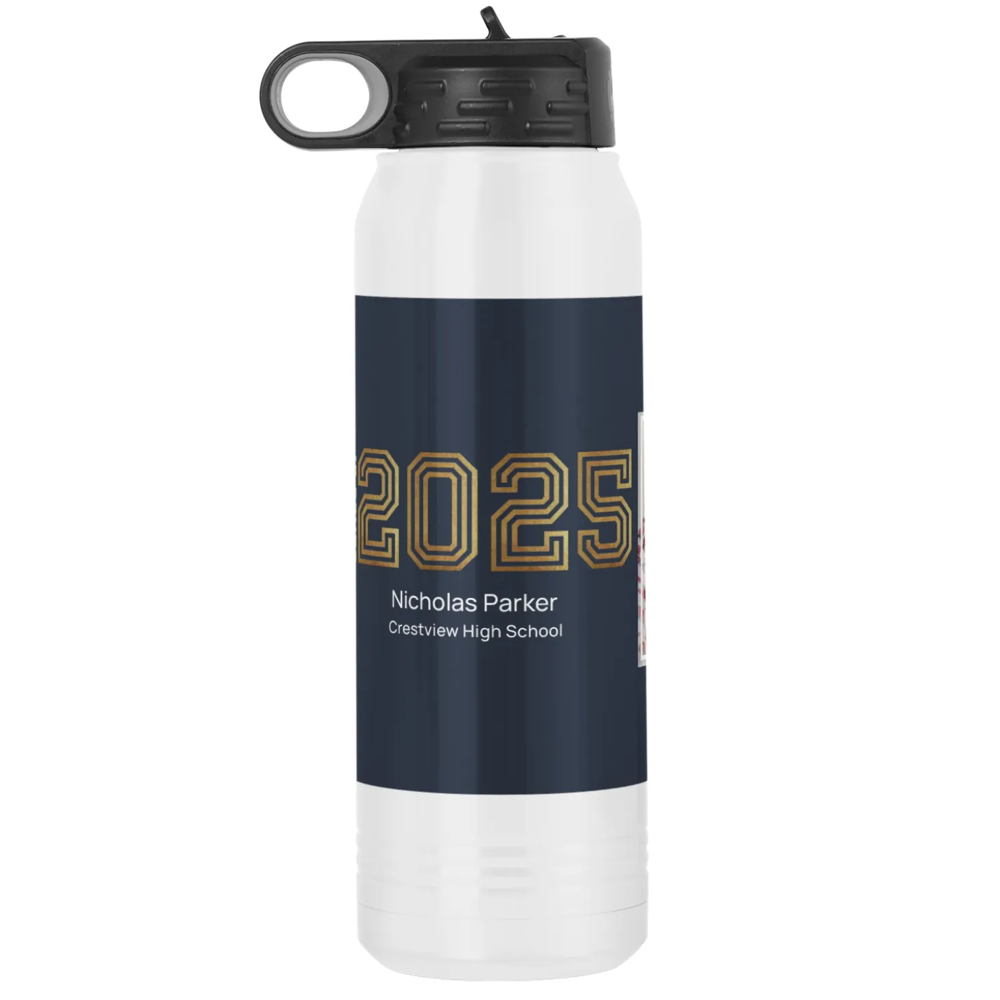 Illuminated Year Graduation Photo Stainless Steel Water Bottle