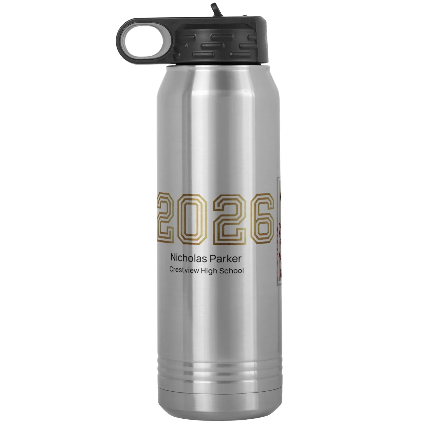 Illuminated Year Graduation Photo Stainless Steel Water Bottle