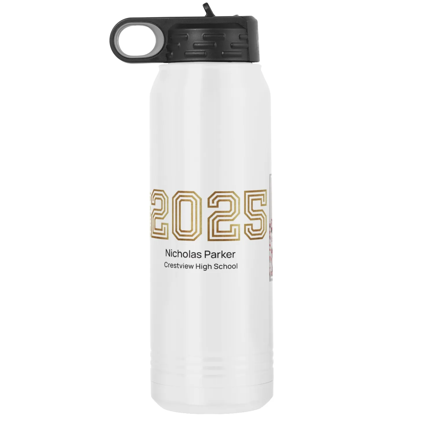 Illuminated Year Graduation Photo Stainless Steel Water Bottle