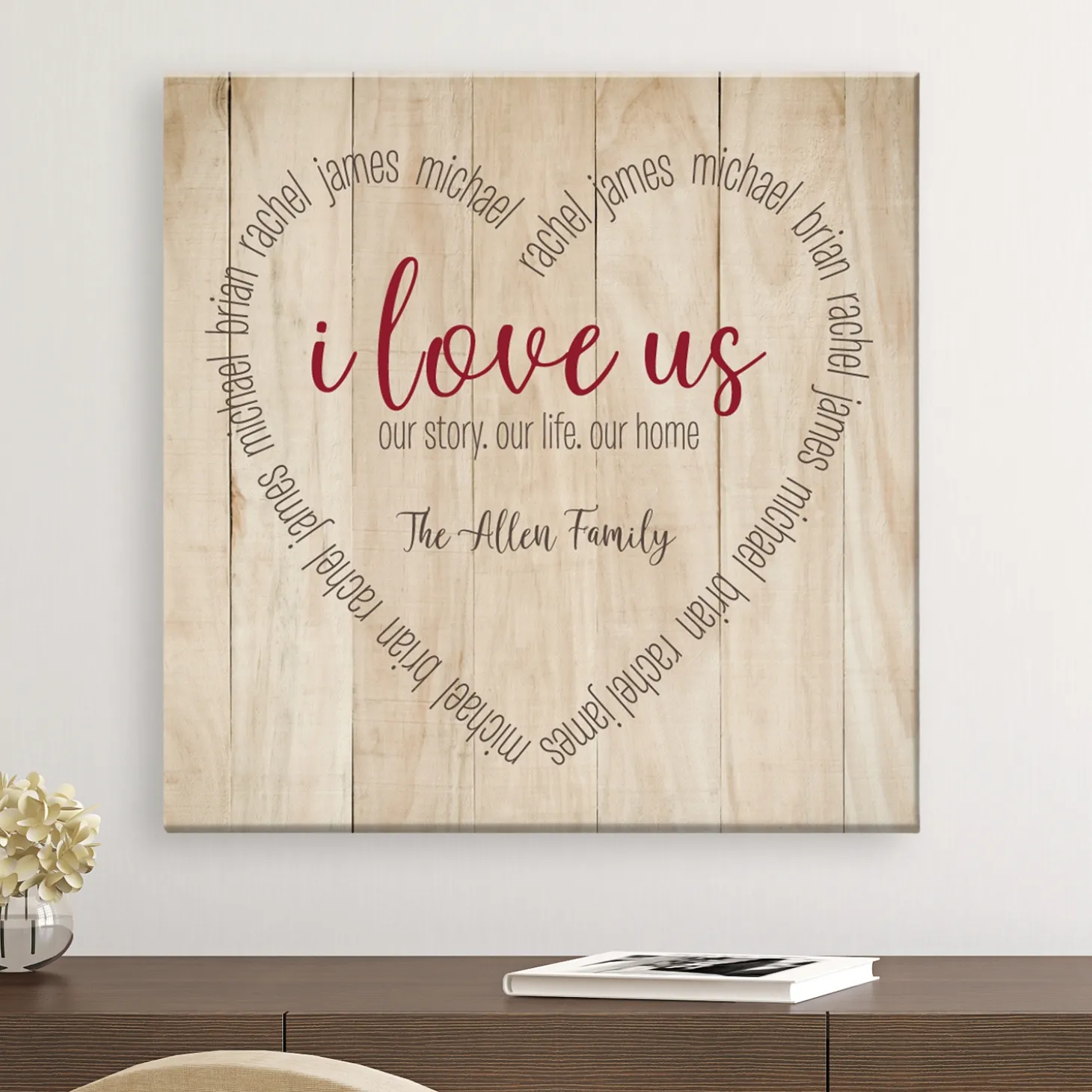 I Love Us Heart Canvas