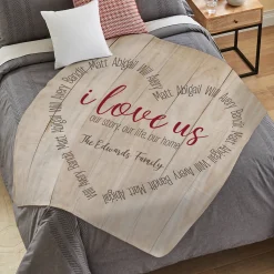 I Love Us Heart Plush Blanket