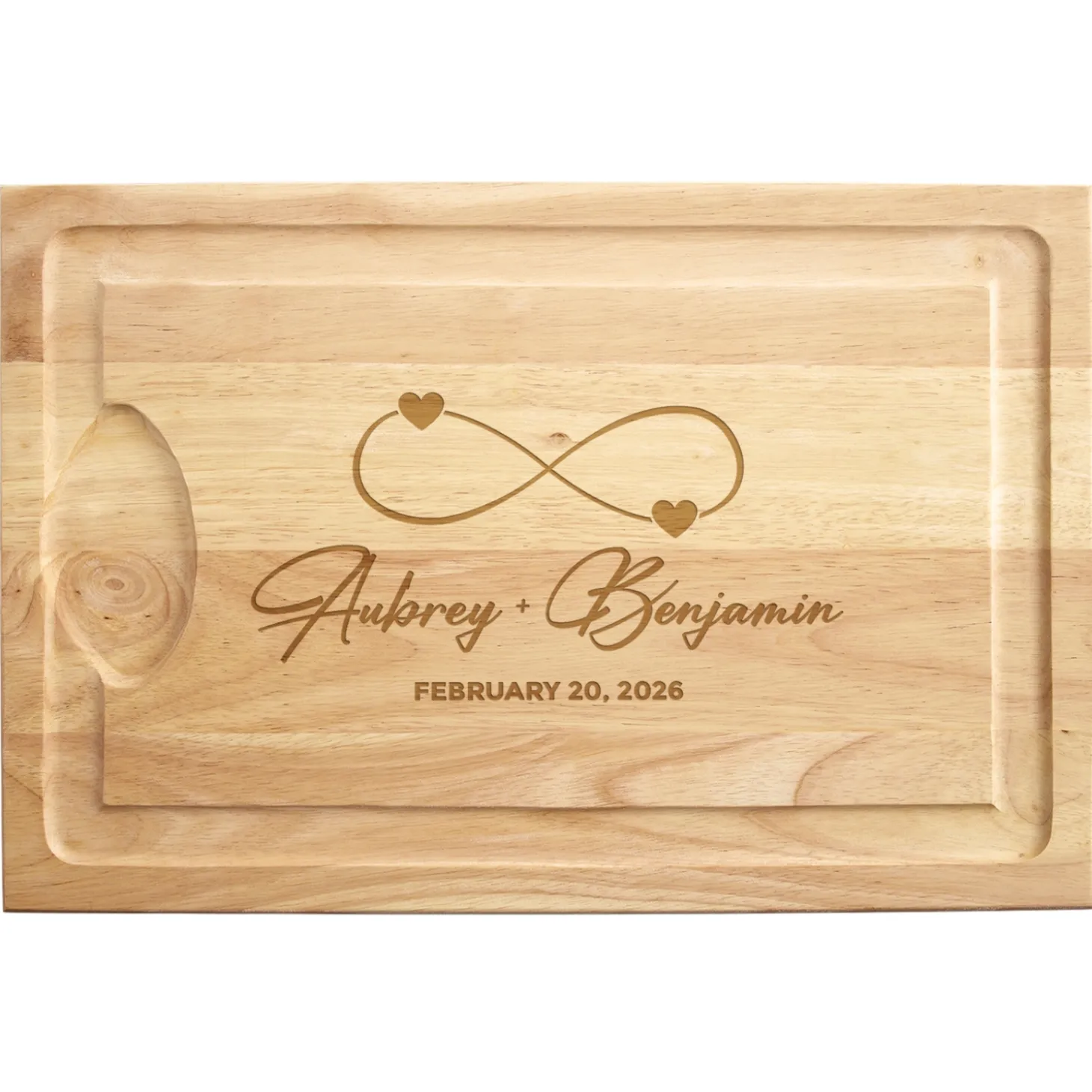 Infinite Hearts Maple Wood Cutting Board