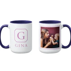 Initial and Name Photo Mug