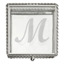 Initial Glass Keepsake Box