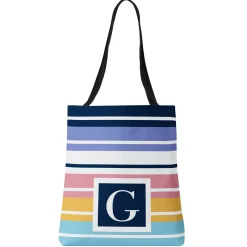 Initial Stripes Tote Bag