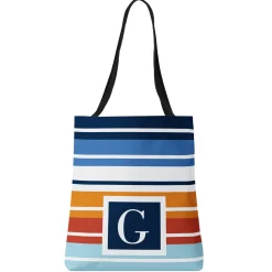 Initial Stripes Tote Bag
