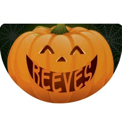 Jack-o-Lantern Pumpkin Half Round Doormat