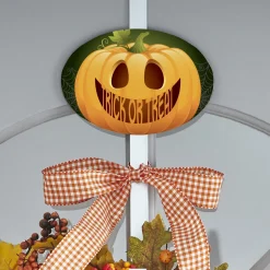 Jack-o-Lantern Wreath Holder with Plaque