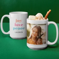 Joy Love Peace Photo Mug